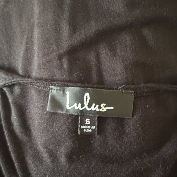 Lulu's black wrap dress small 3/4 sleeves elegant minimalist whimsigoth witchy - Picture 8 of 10